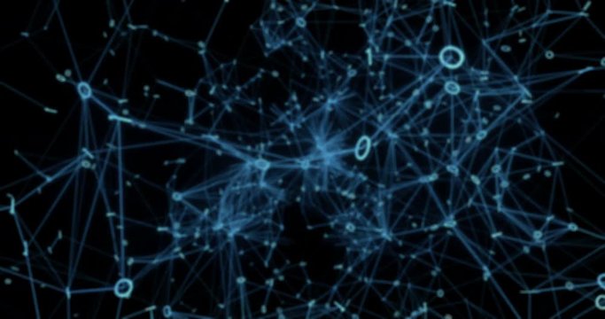 Digital Binary Data Networks Explosion with Alpha Matte