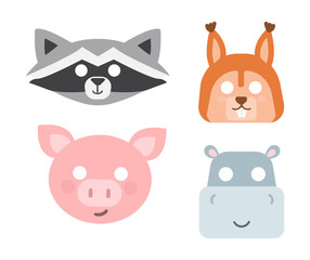 Animals carnival mask vector icon