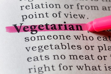 Fototapeta premium Dictionary definition of vegetarian