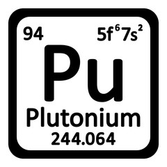 Periodic table element plutonium icon.