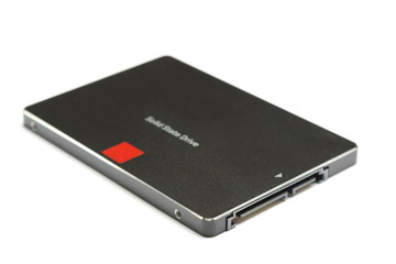 Solid state drive (SSD) on white background