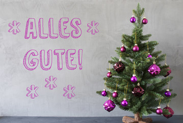 Christmas Tree, Cement Wall, Alles Gute Means Best Wishes