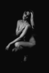 Fototapeta na wymiar Soft Focus Beautiful Infrared Nude Woman