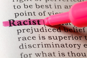 Dictionary definition of racist - obrazy, fototapety, plakaty