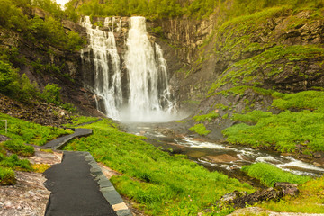 Fototapeta na wymiar Skjervsfossen Waterfall - Norway