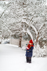 Little girl outdoors on winter