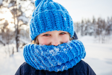 Little girl outdoors on winter