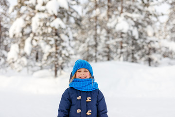 Little girl outdoors on winter