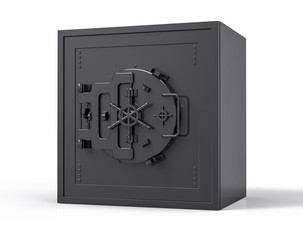 3D Isolated Safe Strong Box. Closed Security Business Safety Mon