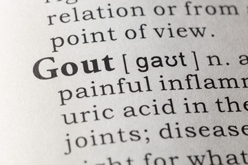 Obraz premium Dictionary definition of gout