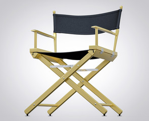 3D Isolated Film Director Chair. Hollywood Studio Movie Set.