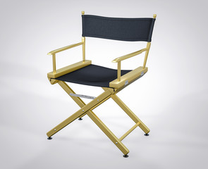 3D Isolated Film Director Chair. Hollywood Studio Movie Set.