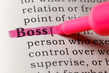 Fototapeta premium Dictionary definition of boss