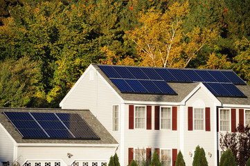 solar panel installed on the house roof