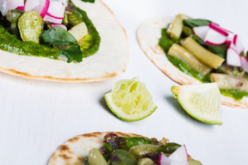 Tortilla wrap bread with vegetables