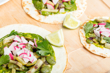 Tortilla wrap bread with vegetables