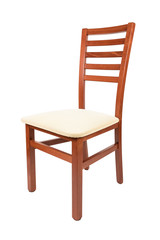 Wooden chair on white background