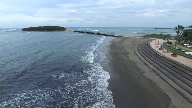 宮崎県の青島を上空から見た風景