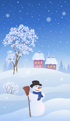 Christmas snow vertical background