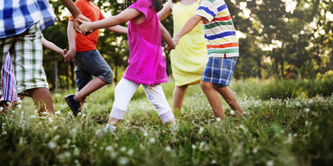Fototapeta premium Child Friends Boys Girls Playful Nature Cheerful Concept