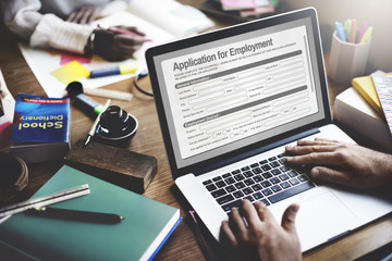 Fototapeta na wymiar Application For Employment Form Job Concept