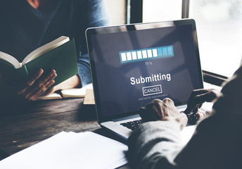 Submitting Online Internet Loading Progress Website Concept