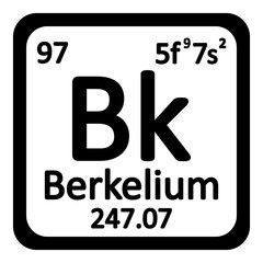 Periodic table element berkelium icon.