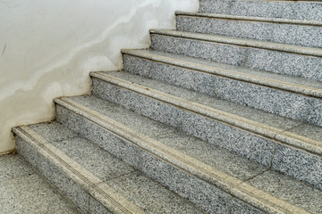 Gray granite staircase