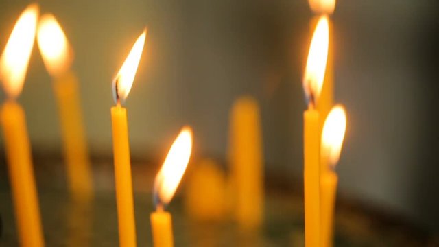 Candles flaming in candlestick