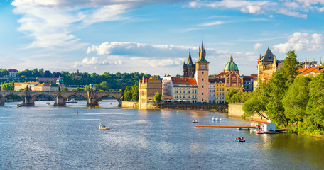 Prague panorama city skyline, Prague, Czech Republic - obrazy, fototapety, plakaty