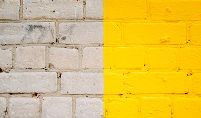 gray and yellow brick wall as a background