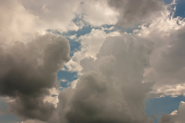 The storm Cloud and the evening sky.