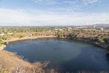 Tiscapa lagoon view from Managua, Nicaragua