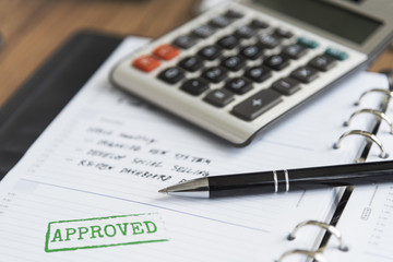 Workspace Business Accounting Approval Concept