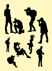 Photographer and model silhouette 