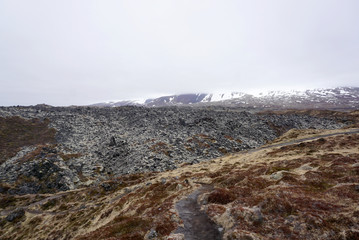 Beautiful landscape along the road trip in Iceland