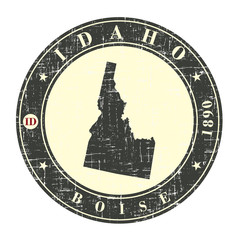 Vintage stamp with map of Idaho