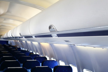 Naklejka premium White panel for luggage.in airplane