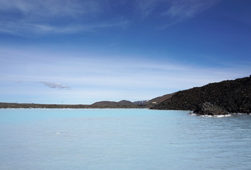 Beautiful  blue water at blue lagoon in Iceland