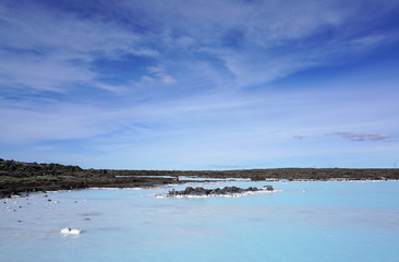 Beautiful  blue water at blue lagoon in Iceland