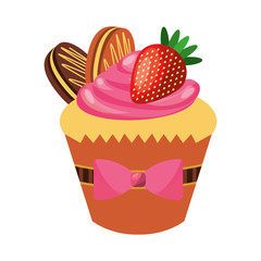 delicious cupcake sweet isolated icon vector illustration design