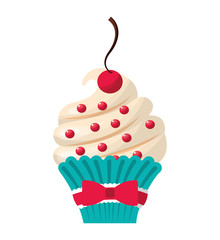 delicious cupcake sweet isolated icon vector illustration design