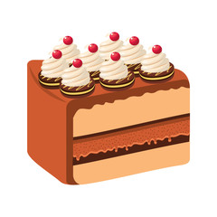 delicious cake portion sweet icon vector illustration design