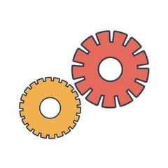 gear wheel icon over white background. vector illustration