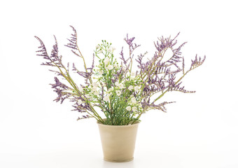 statice and caspia flower in vase