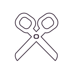 open scissors tool over white background. vector illustration