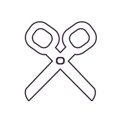 open scissors tool over white background. vector illustration