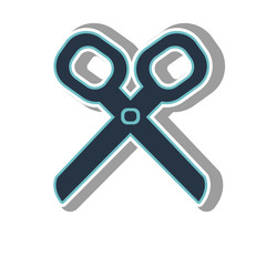 open scissors tool over white background. vector illustration