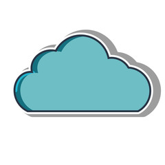 blue cloud nature element icon over white background. vector illustration