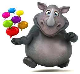 Fun rhinoceros - 3D Illustration